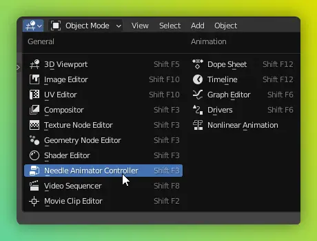 Fenêtre d'ouverture de l'AnimatorController
