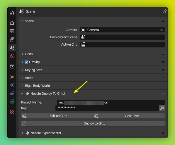 Deploy To Glitch from Blender component