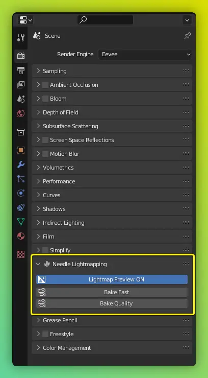 Objet Lightmapping