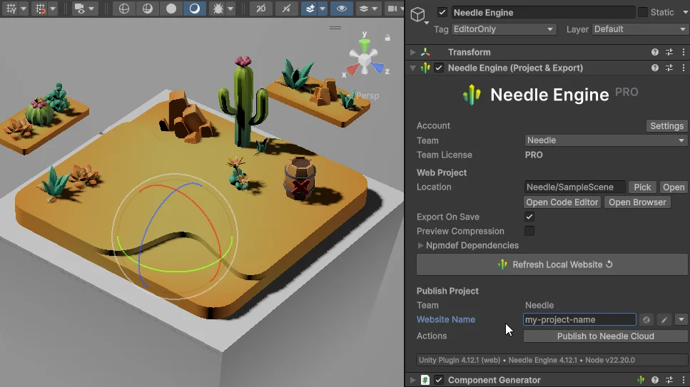 Needle Cloud Unity Integration