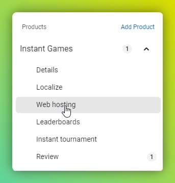 Hosting a facebook instant games
