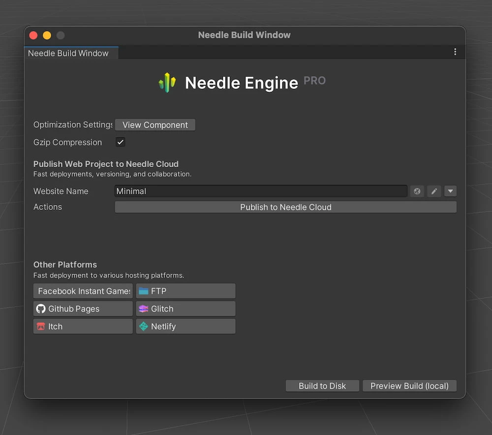 Unity Build Window